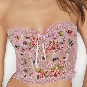 VICTORIA SECRET LAVENDER FLORAL BUSTIER